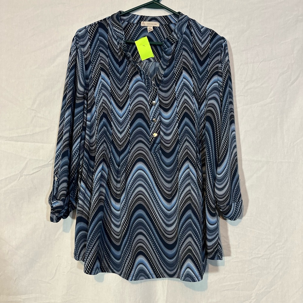 Cato Blue/Black Blouse